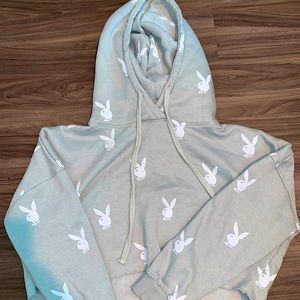 Misguided playboy cropped hoodie